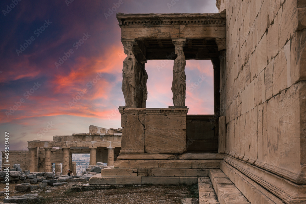 View of the Erechtheion temple at the Athens