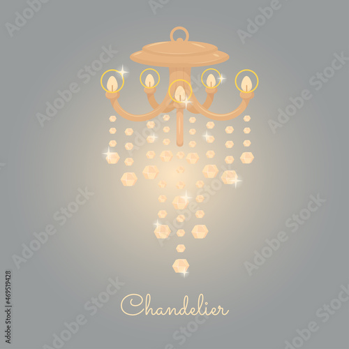 Beautiful bright gold crystal chandeliers