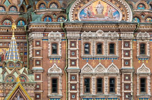 The exterior mosaic of the Church of the Savior on Spilled Blood (Tserkov Spasa na Krovi), UNESCO World Heritage Site, St. Petersburg photo