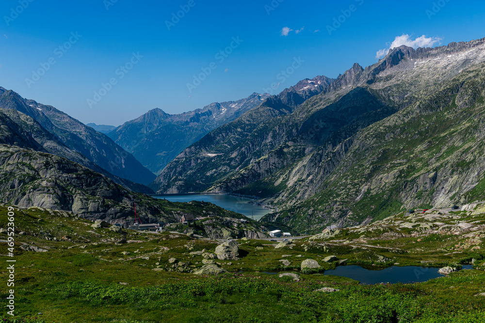 View of the Grimsel Pass, Bernese Alps, Switzerland View of the Grimsel Pass, Bernese Alps, Switzerland