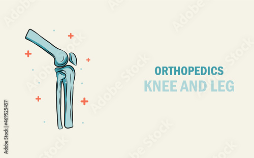 Orthopedics treatment of bone knee injury. Abstract traumatology and orthopedics. Medical science in the hospital for body joints.