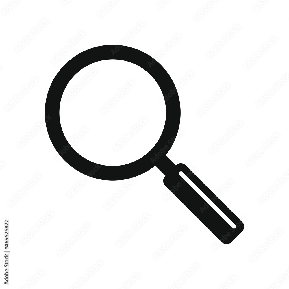 Search icon. Magnifying glass icon, vector magnifier or loupe sign. Search icon. Magnifying glass icon, vector magnifier or loupe sign.