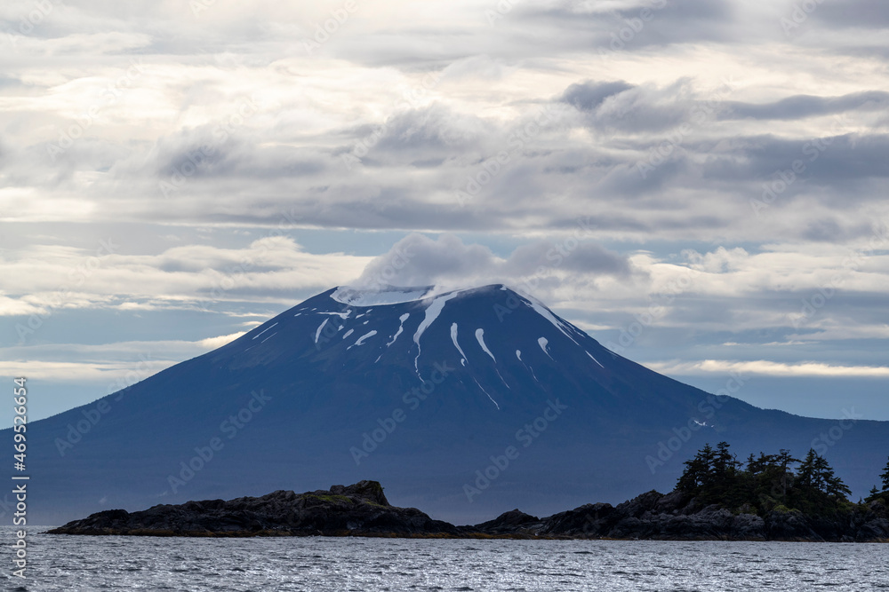 The dormant volcano Mount Edgecomb just outside the city of Sitka, Sitka Sound, Southeast Alaska The dormant volcano Mount Edgecomb just outside the city of Sitka, Sitka Sound, Southeast Alaska