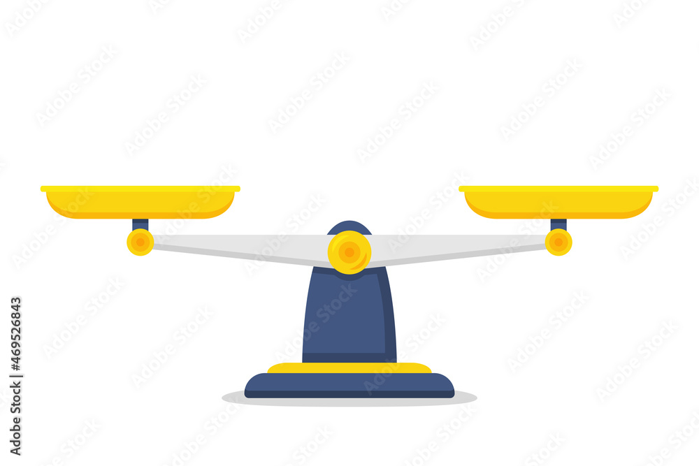 Scale law balance in a flat design on a white background. Vector illustration Scale law balance in a flat design on a white background. Vector illustration
