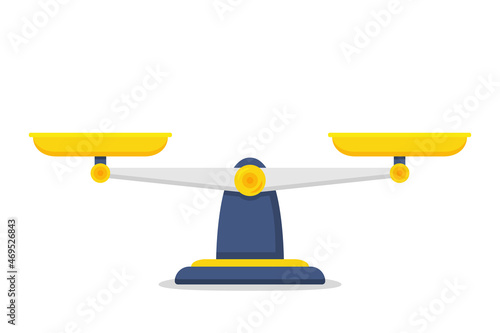 Scale law balance in a flat design on a white background. Vector illustration