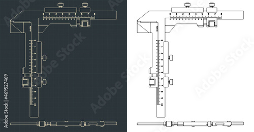 Analog stainless steel gear tooth vernier caliper blueprints