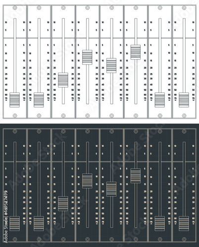 Sliders or faders control board blueprints