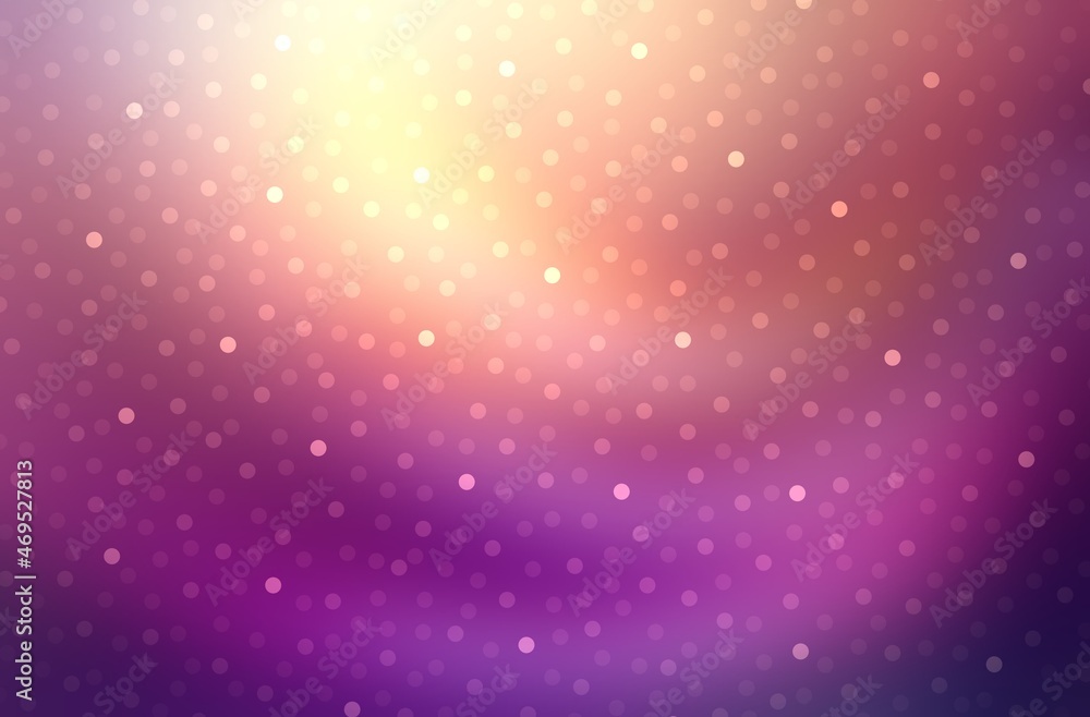 Sparkling bokeh effect purple textured background with golden sheen for holidays design.