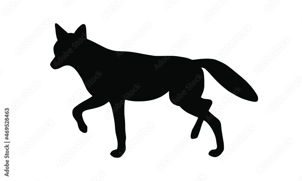 Fototapeta premium Fox silhouette. Simple vector illustration.