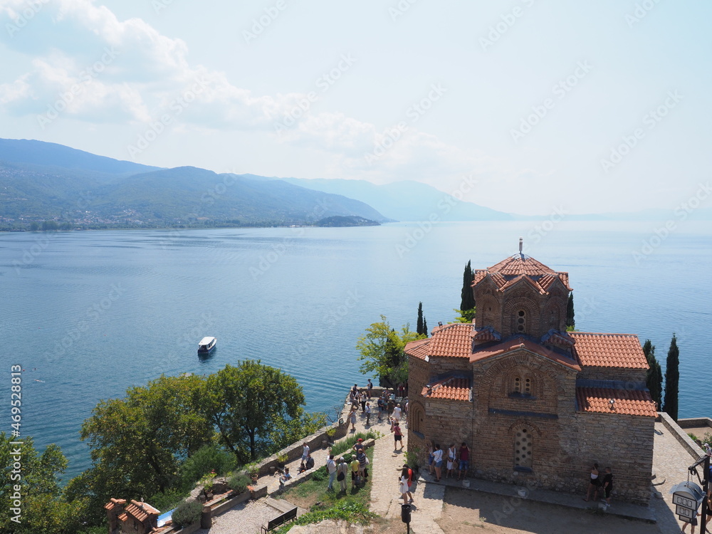 Church of St. John Kaneo and the Ohrid Lake, North Macedonia