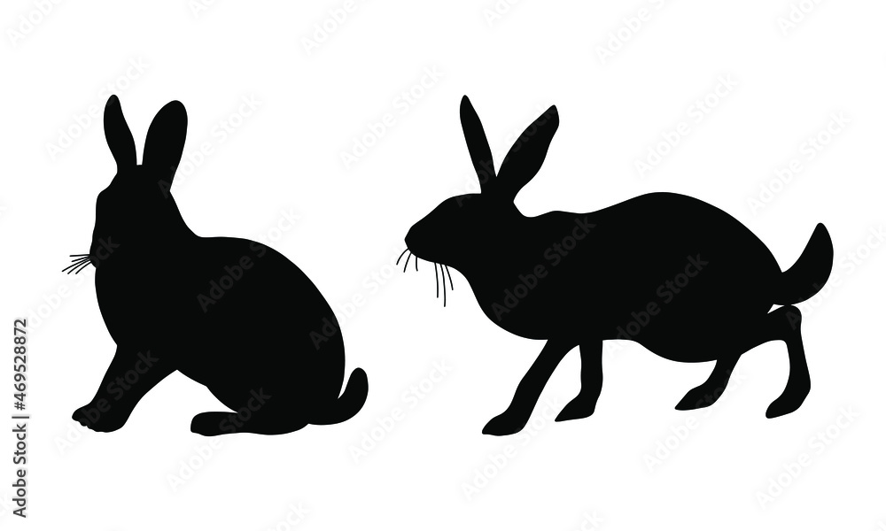 Rabbit silhouette. Simple vector illustration.
