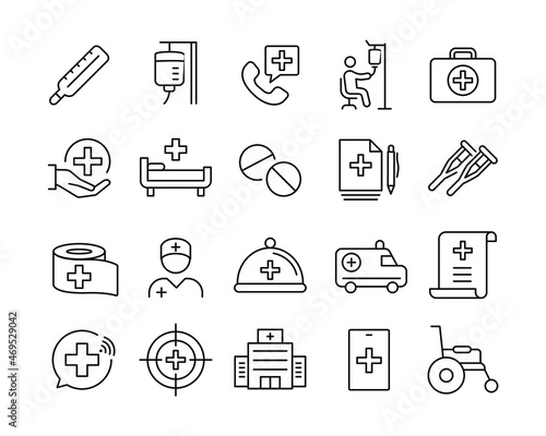 Medical Icons - Vector Line Icons. Editable Stroke. Vector Graphic