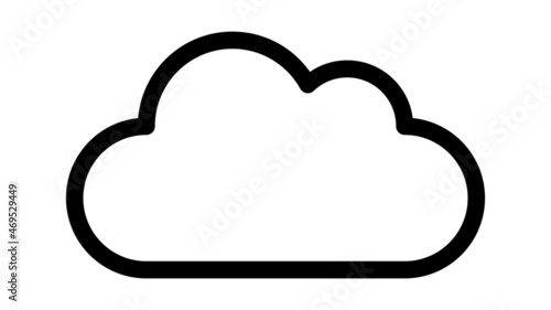 Simple cloud line drawing illustration (black line)
