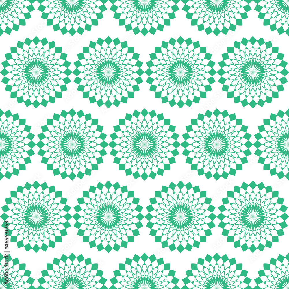 Seamless green shapes pattern for background
