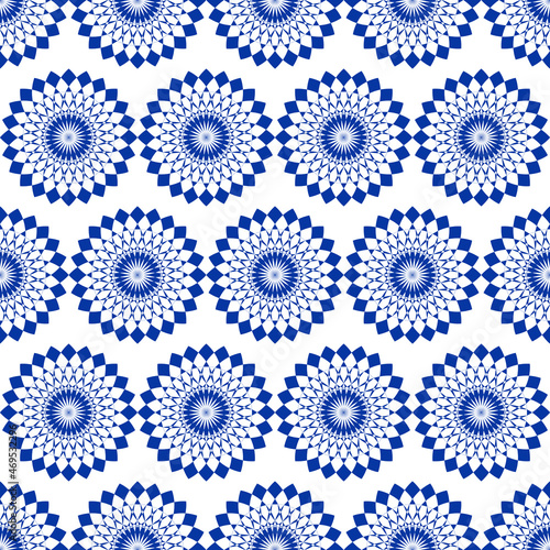 Seamless blue shapes pattern for background