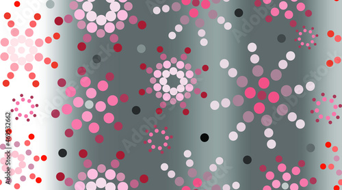 Abstract decorative seamless vector background gradient silver grey . Gift wrapping,  cover paper, holiday card greeting. pattern in dots, mandala design. 