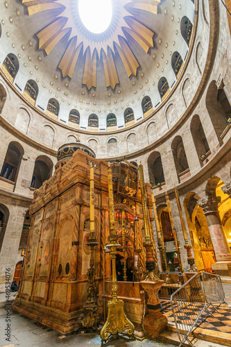 The tomb of Jesus Christ inside the Church of the Holy Sepulchre