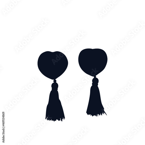 Nipple cover logo icon sign Hand drawn Female accessories Brassiere symbol Doodle design Sexual style Fashion print clothes apparel greeting invitation card flyer burlesque cabaret poster banner ad