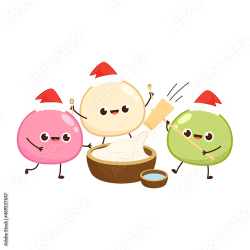 Making mochi vector. Mochi character design. Mochi vector.