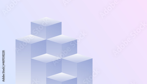 The square podium has layers of blue color, Flat Modern design, isolated background, illustration Vector EPS 10