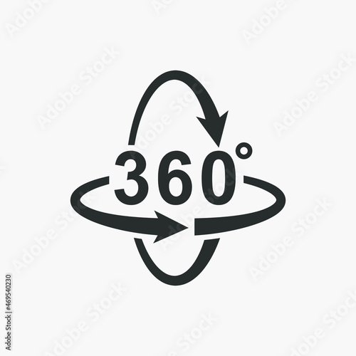 360 degree view symbol. Vector illustration. Eps 10.