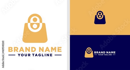 SHOPPING BAG LOGO CONNECTED ECOMMERCE EDITABLE
