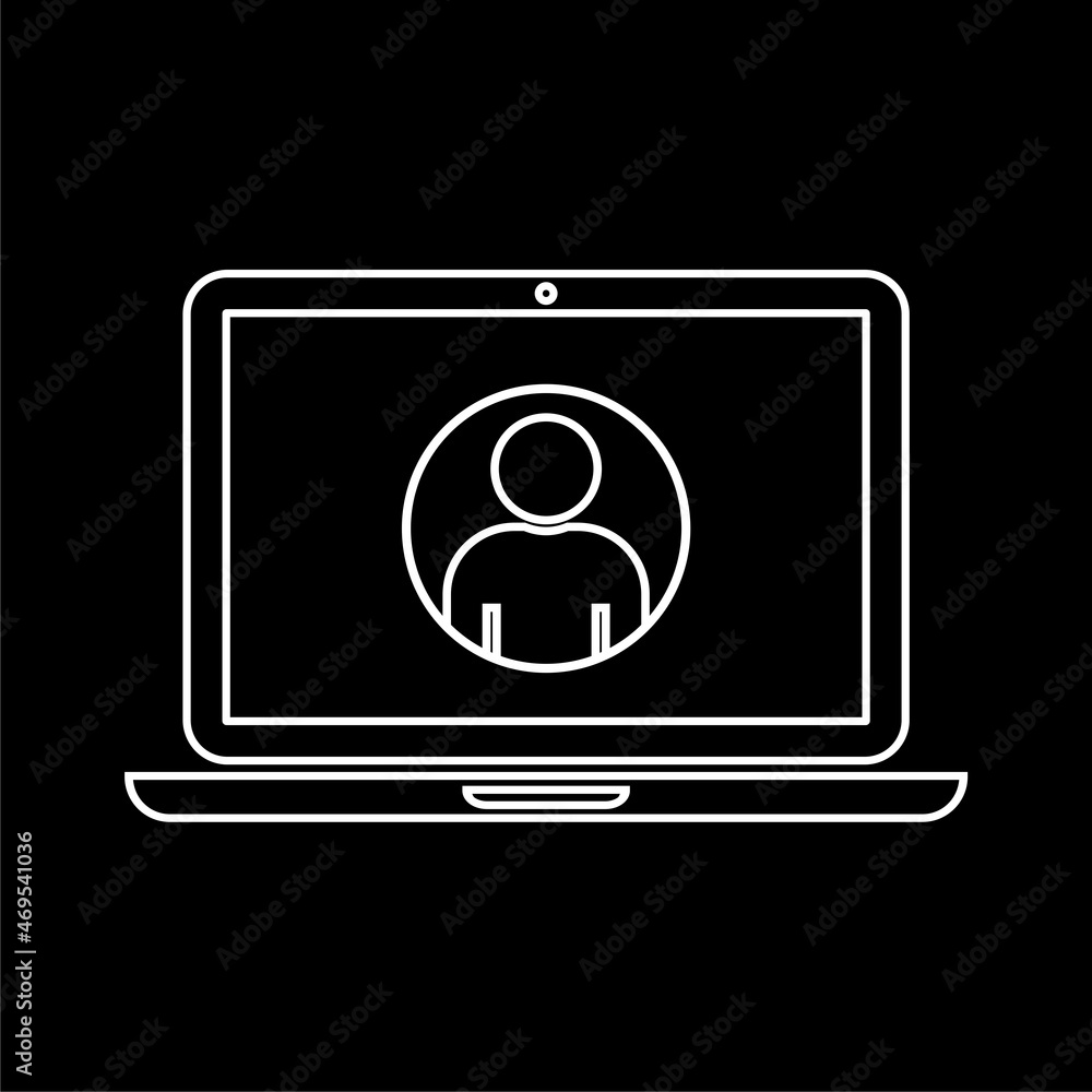 Video Call icon isolated on dark background Video Call icon isolated on dark background