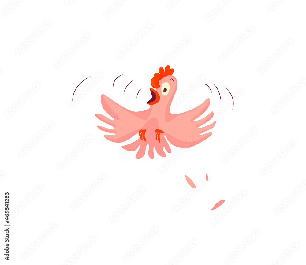 Scared cartoon chicken. Vector clip art illustration Scared cartoon chicken. Vector clip art illustration