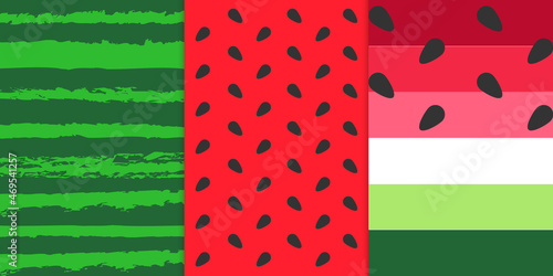 Collection of watermelon seamless pattern