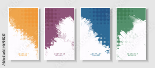 Set of colorful banner with watercolor texture background.