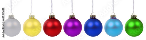 Christmas balls decoration isolated on white