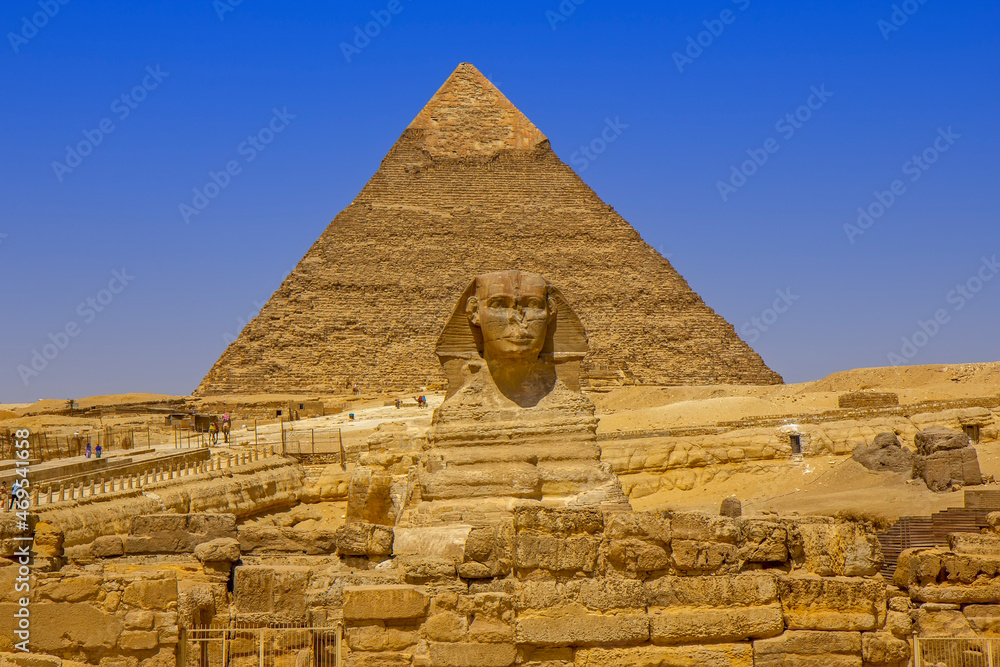 The great pyramids and Sphinx monument, Giza, Cairo, Egypt The great pyramids and Sphinx monument, Giza, Cairo, Egypt