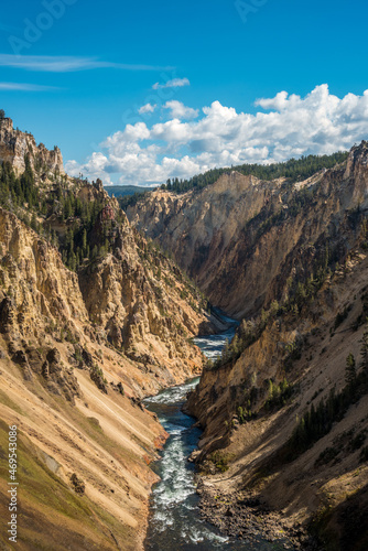 River flowing through the popular Grand Canyon of the Yellowstone