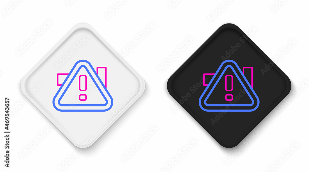 Line Exclamation mark in triangle icon isolated on white background. Hazard warning sign, careful, attention, danger warning important. Colorful outline concept. Vector Line Exclamation mark in triangle icon isolated on white background. Hazard warning sign, careful, attention, danger warning important. Colorful outline concept. Vector