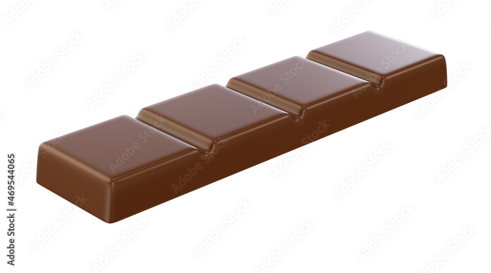 Chocolate coated bar. 3d illustration. Isolated background Chocolate coated bar. 3d illustration. Isolated background