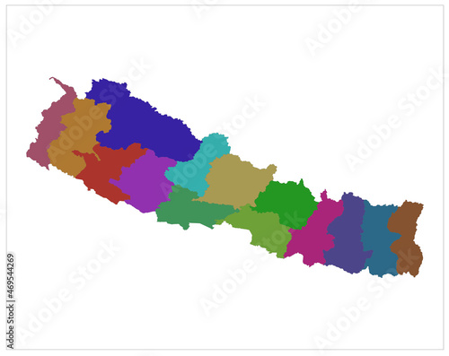 New Nepal Map illustration with different maps on white background