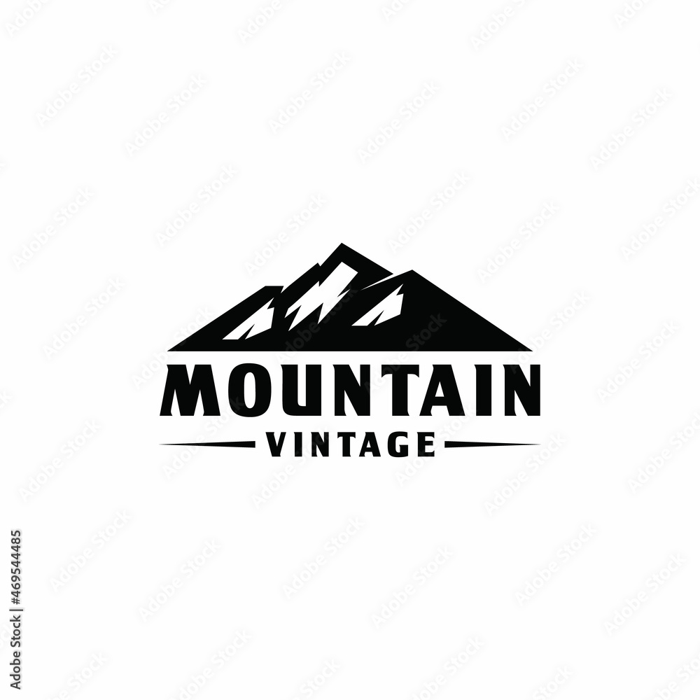 Vintage Mountain Logo adventure vector design outdoor badge