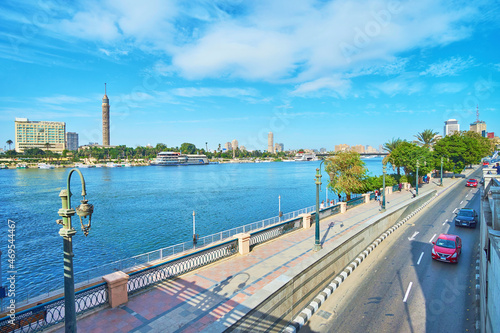 Embankment of Nile river, Cairo, Egypt photo