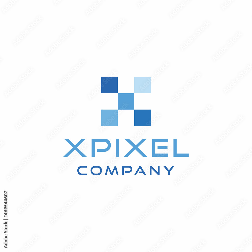 Fototapeta premium x pixel logo vector modern technology for business company