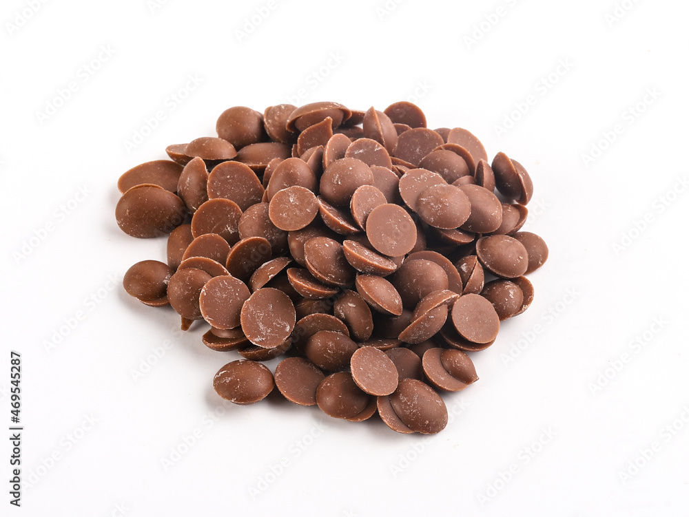 Naklejka premium chocolate sprinkles on white background