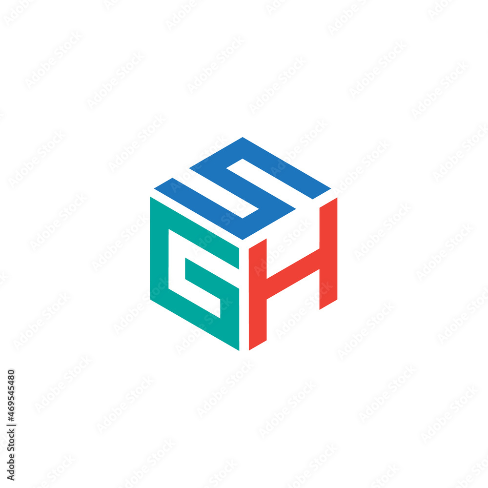 Hexagon logo with the letters SGH design Hexagon logo with the letters SGH design