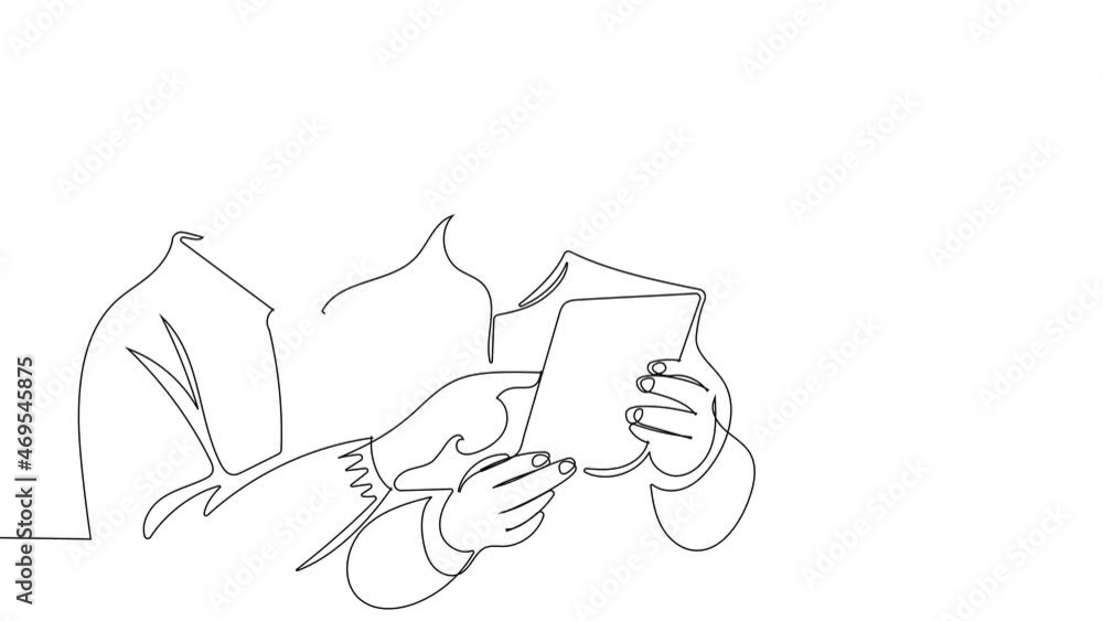 Vidéo Stock 4k animated self drawing of continuous line draw building ...