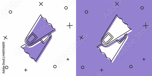 Set Rubber flippers for swimming icon isolated on white and purple background. Diving equipment. Extreme sport. Diving underwater equipment. Vector