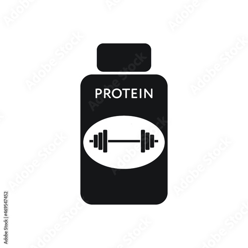 protein, mass gainer, powder, pills illustration.