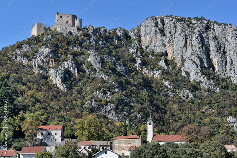 TOWN AND CASTLE OF VRLIKA IN CROATIA