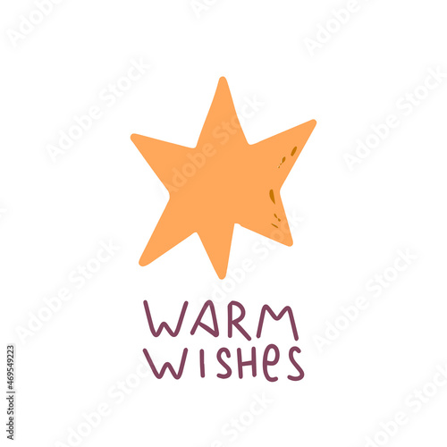 warm wishes star vintage christmas hygge postcard