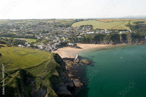 Gorran Haven villege, Cornwall from the air photo