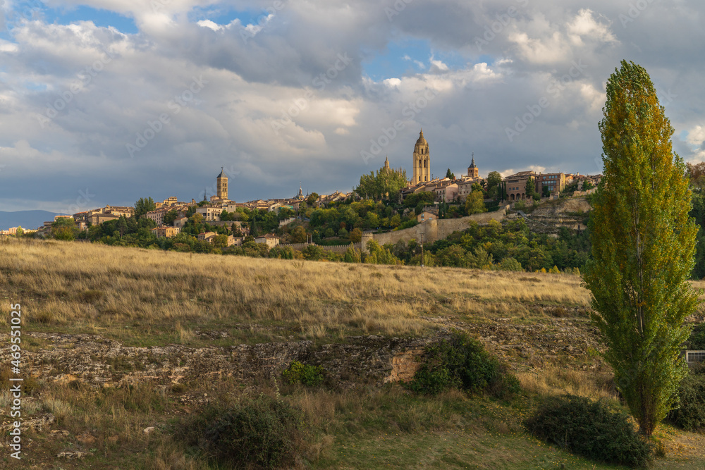 View of the city of Segovia in Spain 