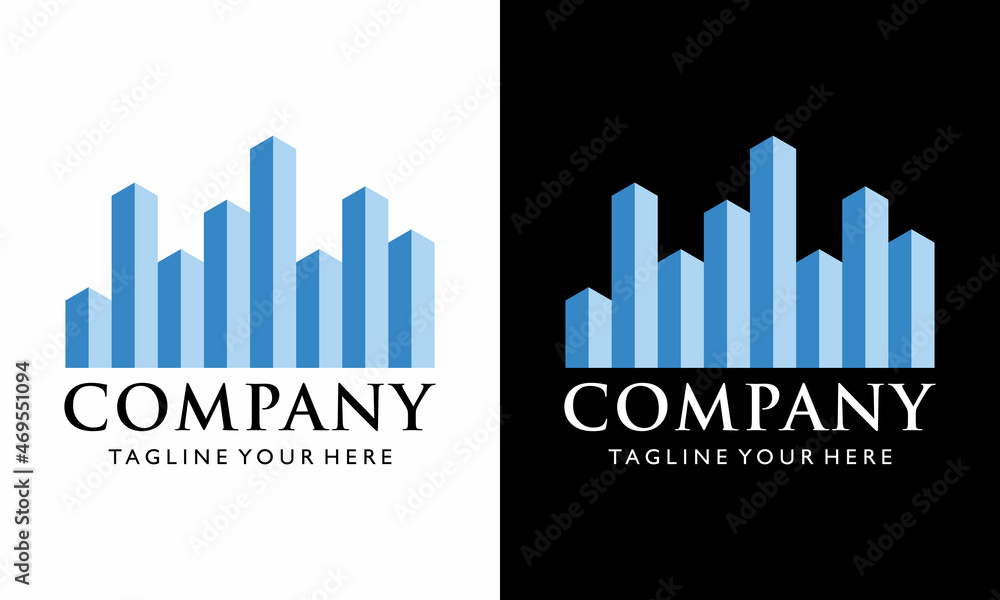 Logo design or symbol for business consulting company, or accounting financial on a black and white background.