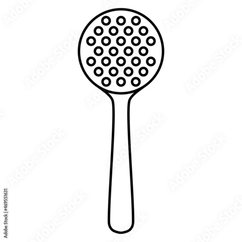 Kitchen tools skimmer outline simple minimalistic flat design vector illustration isolated on white background